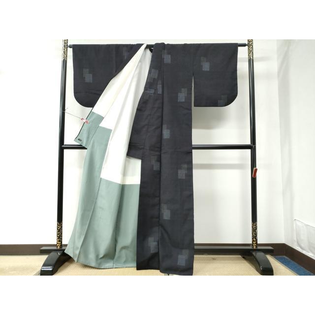 平和屋着物●本場結城紬　重要無形文化財　80亀甲　飛び亀甲柄　色紙重ね文　高島屋扱い　正絹　逸品　CABE2861yc