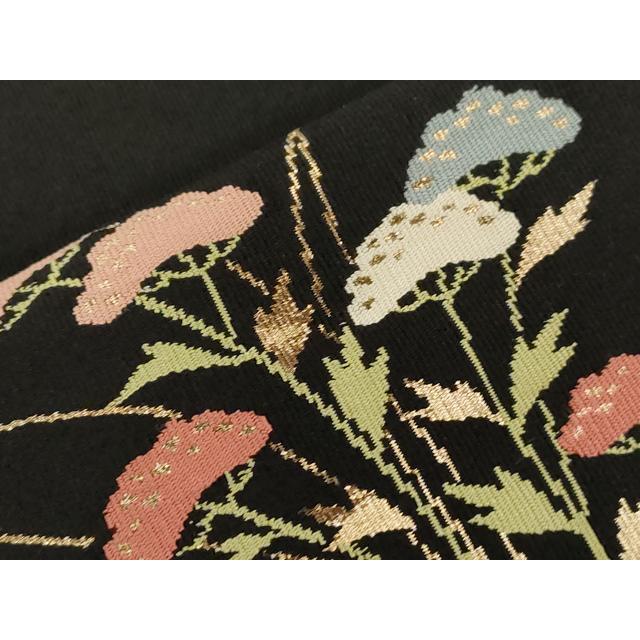 平和屋着物●極上　ワンタッチつけ帯　花兎　逸品　DZAB5549kh6 平和屋着物○極上 ワンタッチつけ帯 水晶箔 螺鈿箔 花唐草 金糸 やまと