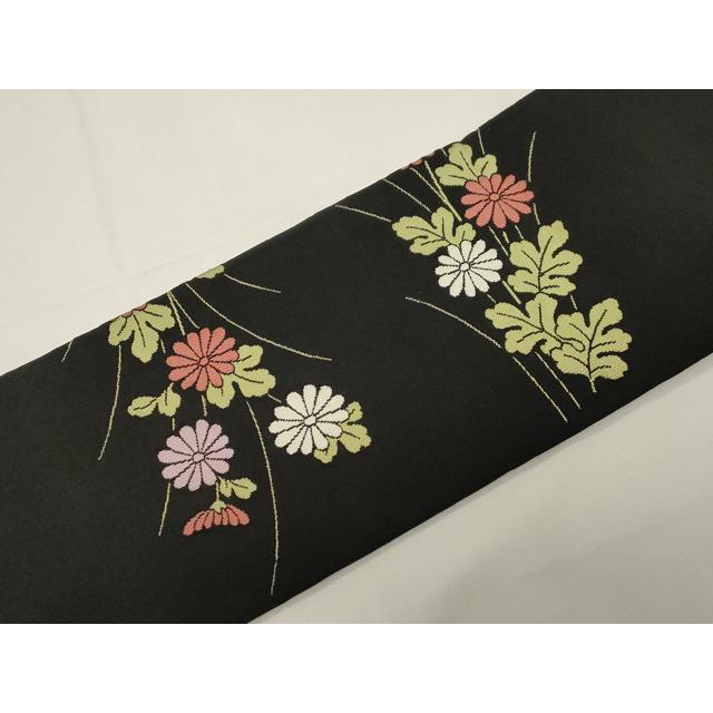 平和屋着物＊夏物　名古屋帯　帯反物　絽綴れ　清流　黒地　京都キキ工房謹製　上代29万　逸品　未使用　DABA7722zzz 平和屋着物○綴れ つけ帯 誰が袖花文 黒地 金糸 正絹 逸品 CABE3719dy