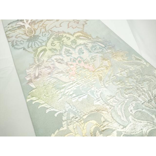 平和屋着物●西陣　川島織物　六通柄　本袋帯　舞花文　銀糸　正絹　逸品　CABC5446hy 平和屋着物○西陣 川島織物 六通柄 本袋帯 更紗花文 金糸 正絹 逸品