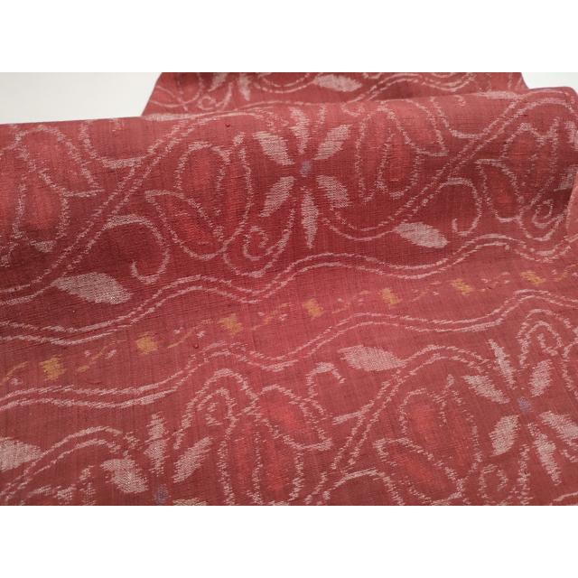 平和屋着物●九寸名古屋帯　紬地　花唐草文　正絹　逸品　CABE4686hy_2