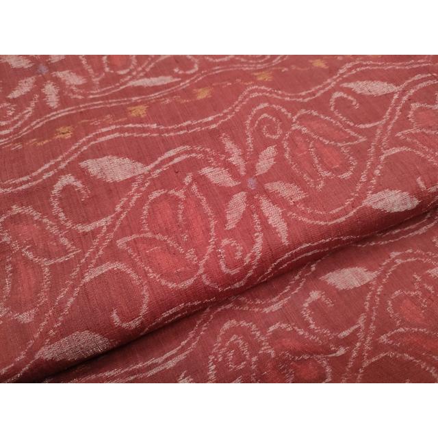 平和屋着物●九寸名古屋帯　紬地　花唐草文　正絹　逸品　CABE4686hy_3