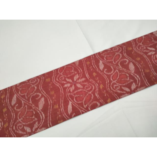 平和屋着物●九寸名古屋帯　紬地　花唐草文　正絹　逸品　CABE4686hy_5