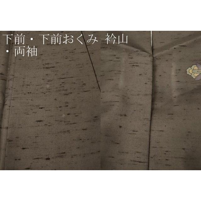 平和屋着物●石川県指定無形文化財　牛首紬　白山工房　手織り　訪問着　更紗蔦の葉花文　正絹　逸品　CABE6807ut_9