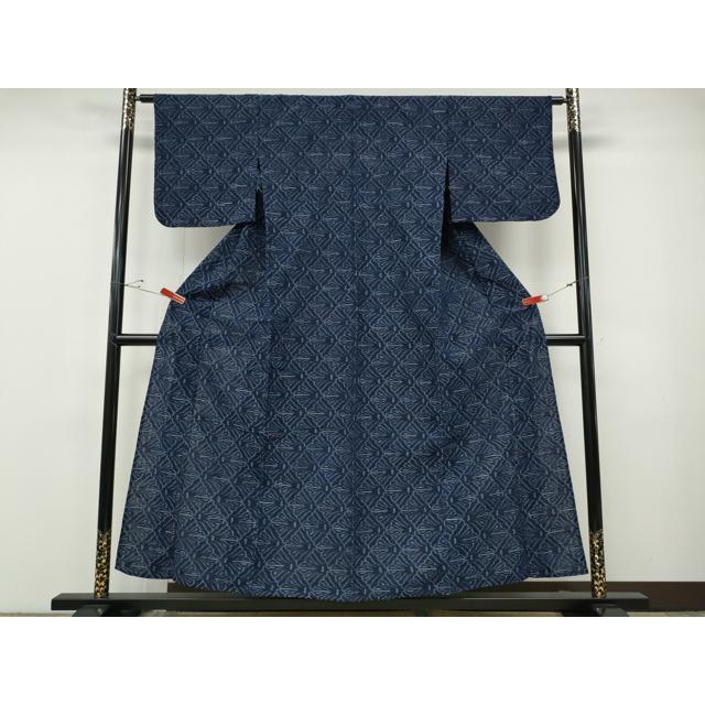 平和屋着物○久留米絣 単衣 吉祥菱花文 綿 逸品 CABF3271ut : 平和屋