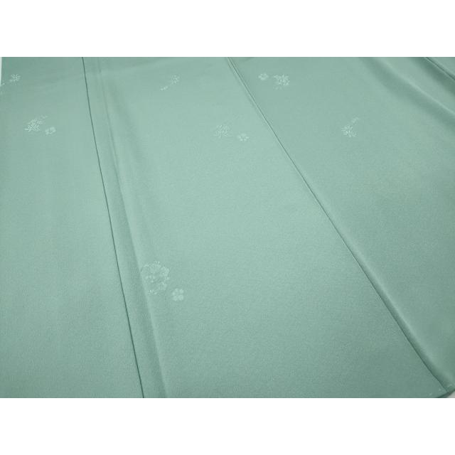 平和屋着物●本加賀友禅作家　柿本市郎監修　色無地　舞花地紋　白群色　正絹　逸品　未使用　CABF3381ut