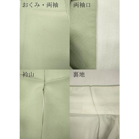 平和屋着物●京加賀友禅　百貫達雄監修　色無地　白緑色　やまと誂製　正絹　逸品　CABF3391ut
