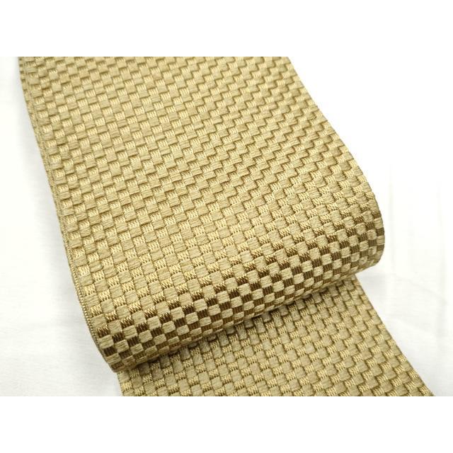 平和屋着物○男性 本場筑前博多織 角帯 市松文様 正絹 逸品 CABF5405hy