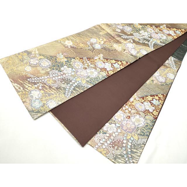 平和屋本店▼六通柄袋帯　猿蟹合戦　辻が花　本金箔　やまと誂製　正絹　24ｋ　逸品　CABF5509hy