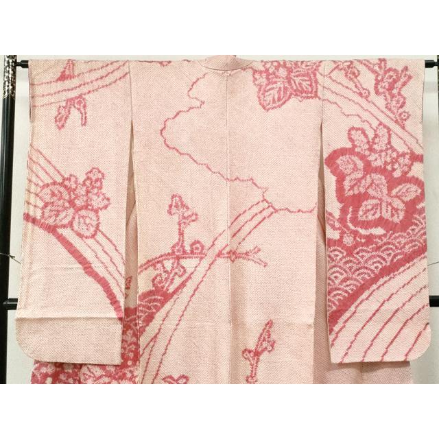 平和屋着物○豪華振袖 総絞り 青海波 桐 正絹 逸品 CABG0492yc : 平和