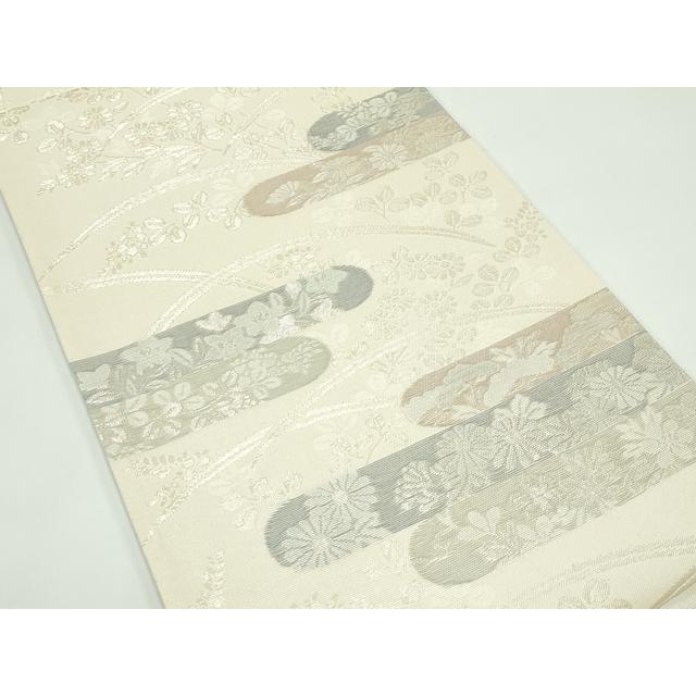 平和屋着物＊夏物　六通柄袋帯　秋草霞文　金糸　正絹　逸品　未使用　CABG7286rv_1