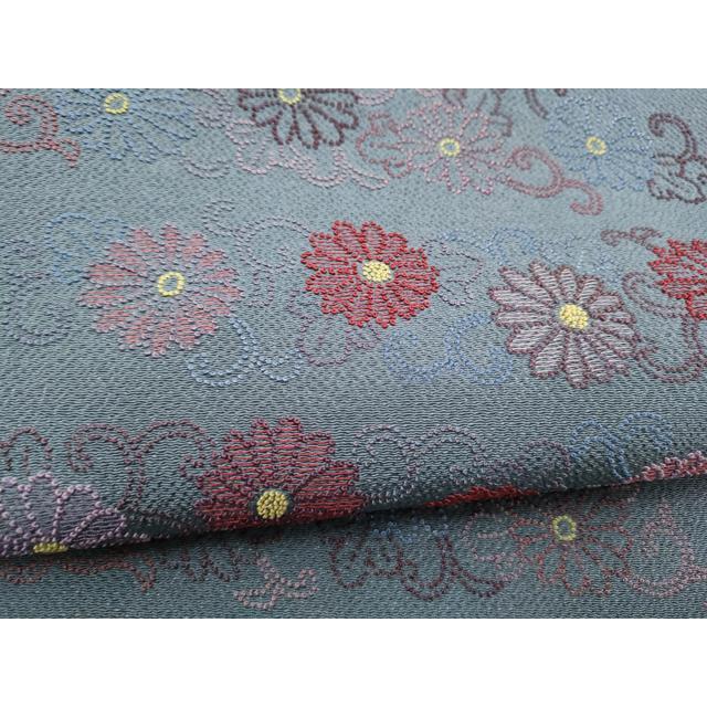 平和屋着物○中国三大刺繍 総相良刺繍 太鼓柄袋帯 伊と幸 菊唐草文 鬼