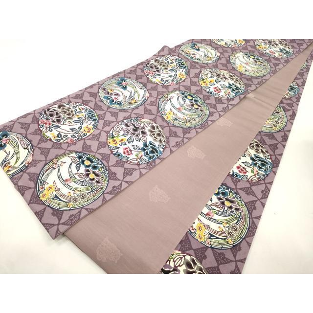 平和屋着物○両面 全通柄袋帯 作家物 紅型 琉球王朝 草花丸文 正絹