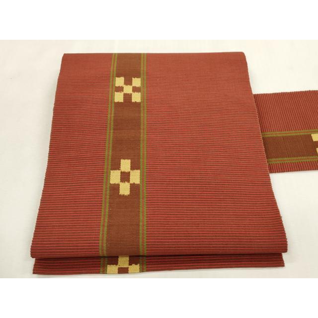 平和屋着物○沖縄県伝統工芸品 八重山ミンサー 手織り 八寸名古屋帯
