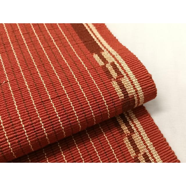 平和屋着物○沖縄県伝統工芸品 八重山ミンサー 手織り 八寸名古屋帯 間