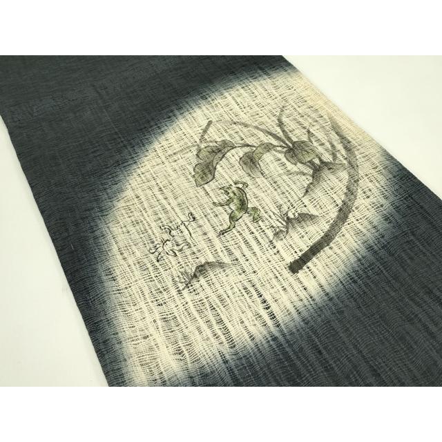 平和屋着物＊夏物 太鼓柄袋帯 作家物 櫛織 手描き 鳥獣戯画 正絹 逸品