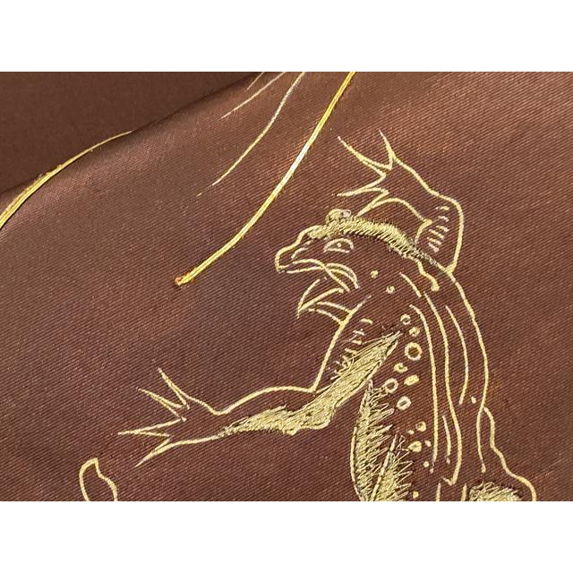平和屋着物○九寸名古屋帯 駒刺繍 鳥獣戯画 金彩 正絹 逸品 CABJ2237dy