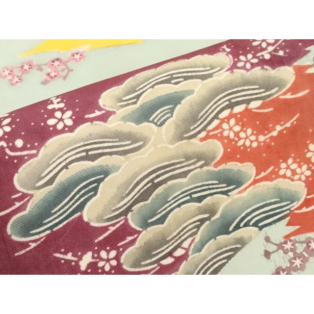 平和屋本店□極上 人間国宝 鎌倉芳太郎 型絵染 琉球紅型 塩瀬 九寸