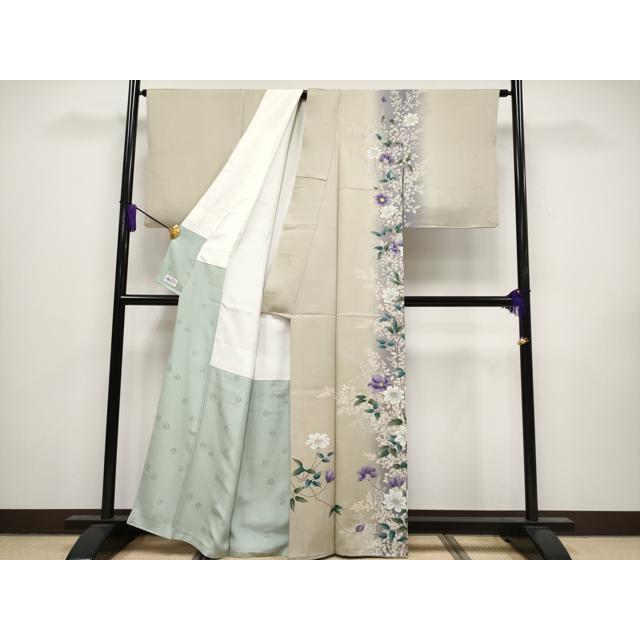 平和屋本店□極上 皇室デザイナー 中村乃武夫 訪問着 草花文 暈し染め 