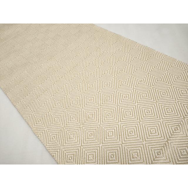 平和屋本店●超希少　伊兵衛織　工芸手織　八寸名古屋帯　入子菱　枯色×白　たとう紙付き　逸品　未使用　CYAA1379s5 平和屋本店○超希少 伊兵衛織 工芸手織 八寸名古屋帯 入子菱 枯色×白