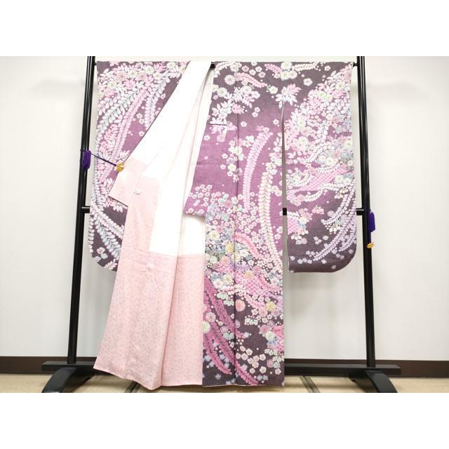 平和屋本店■極上　振袖　辻が花　絞り　暈し染め　金通し地　逸品　CYAA1922s5 平和屋本店□極上 振袖 辻が花 絞り 暈し染め 金通し地 逸品