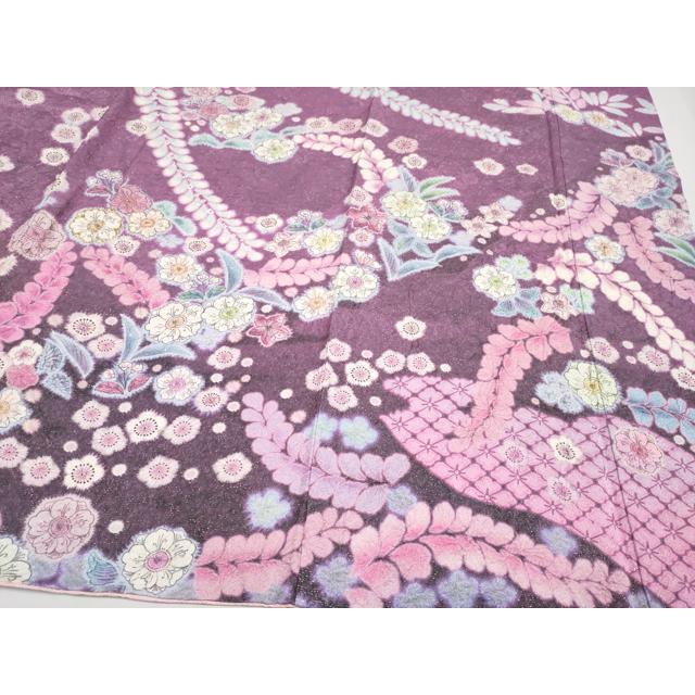 平和屋本店■極上　振袖　辻が花　絞り　暈し染め　金通し地　逸品　CYAA1922s5 平和屋本店□極上 振袖 辻が花 絞り 暈し染め 金通し地 逸品