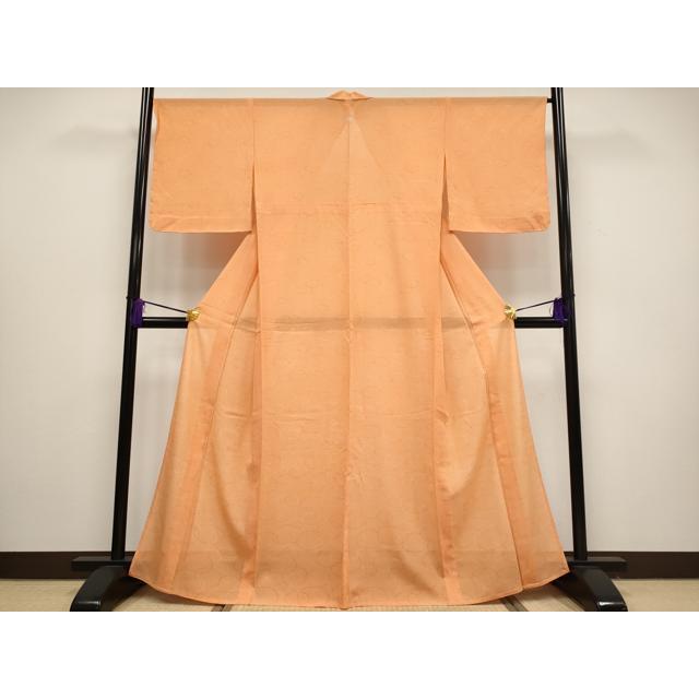 平和屋本店■極上　夏物　人間国宝　小宮康孝　江戸小紋　絽　鮫小紋柄　丸繋ぎ　黄丹色地　逸品　未使用　CYAA2167s5 平和屋本店□極上 夏物 人間国宝 小宮康孝 江戸小紋 絽 鮫小紋柄 丸