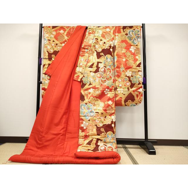 平和屋本店●極上　西陣　川島織物　色打掛　和装　婚礼　結婚式　花嫁　神社挙式　唐織　草花文　黒地　金糸　逸品　CZAA2526s5 平和屋本店□極上 西陣 川島織物 色打掛 和装 婚礼 結婚式 花嫁 神社