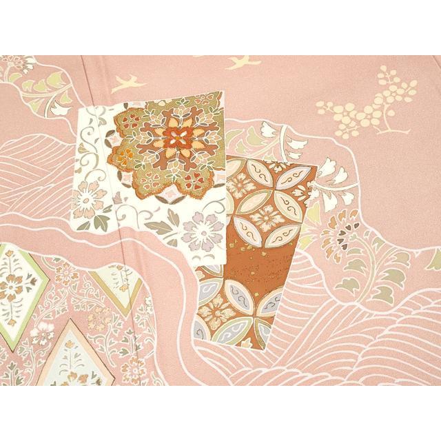 平和屋本店■極上　創業460年・千總　訪問着　駒刺繍　正倉院道長花唐草文　金彩　ときがら茶色地　逸品　CYAA2365s5