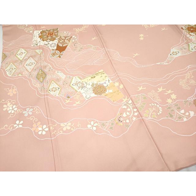 平和屋本店■極上　創業460年・千總　訪問着　駒刺繍　正倉院道長花唐草文　金彩　ときがら茶色地　逸品　CYAA2365s5