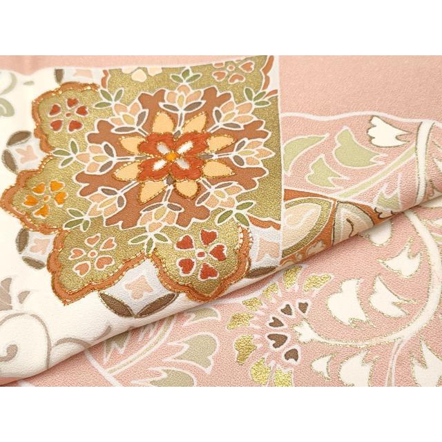 平和屋本店■極上　創業460年・千總　訪問着　駒刺繍　正倉院道長花唐草文　金彩　ときがら茶色地　逸品　CYAA2365s5