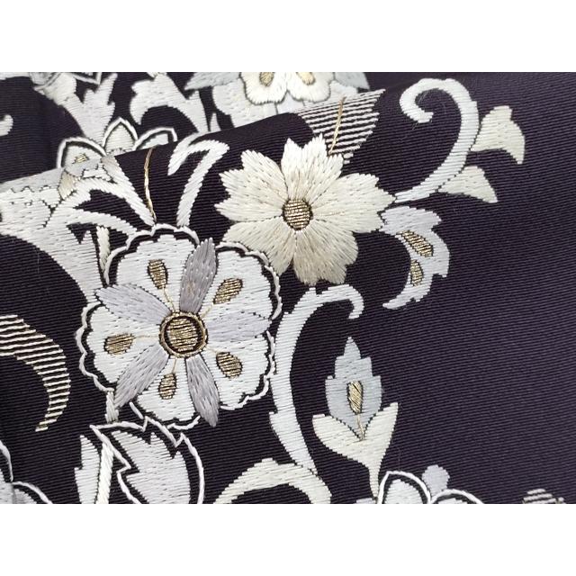 平和屋本店■極上　訪問着　総刺繍　更紗花唐草文　暈し染め　金糸　健勝苑扱い　黒紅色　逸品　未使用　CYAA2369s5 平和屋本店□極上 訪問着 総刺繍 更紗花唐草文 暈し染め 金糸 健勝苑