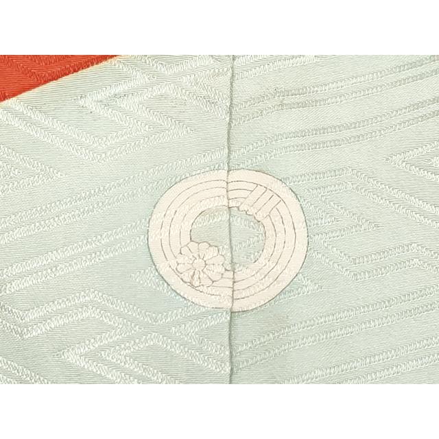 平和屋本店■極上　訪問着　駒刺繍　総手刺繍　吉祥花文　暈し染め　白緑色地　逸品　未使用　DZAA3729kh5 平和屋本店□極上 訪問着 駒刺繍 総手刺繍 吉祥花文 暈し染め 白緑色地