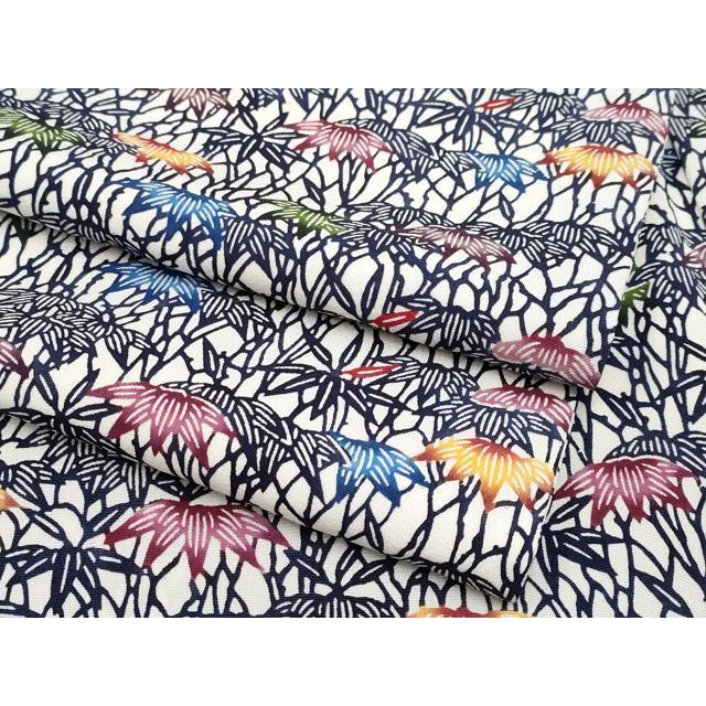 平和屋本店□最高級 城間栄順 本場琉球紅型 小紋 笹 高島屋扱い カラー