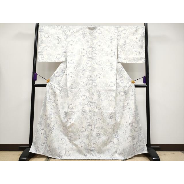 平和屋着物●極上　本場大島紬　白大島　一元絣　逸品　未使用　DZAB2789kh6 平和屋本店○極上 本場大島紬 白大島 9マルキ 白凰 彩陽花紋 窪田織物