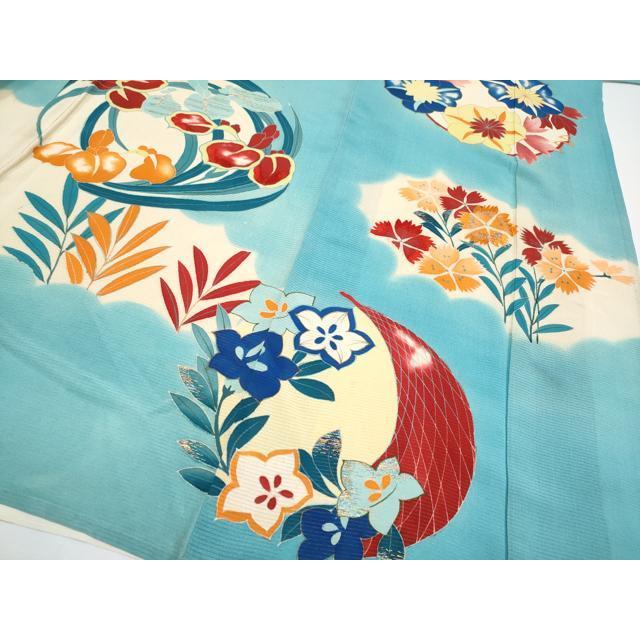 平和屋本店＊極上 夏物 アンティーク 大正ロマン 振袖 駒刺繍 絽縮緬