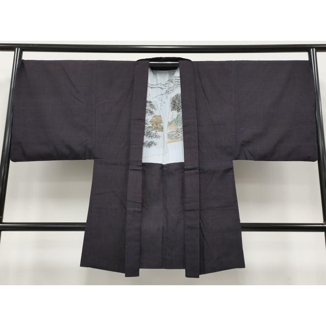 平和屋本店●極上　本場結城紬　重要無形文化財　村九謹製　色無地　水色　証紙付き　逸品　DZAB3590kh6 平和屋本店○極上 本場結城紬 重要無形文化財 村九謹製 色無地 水色