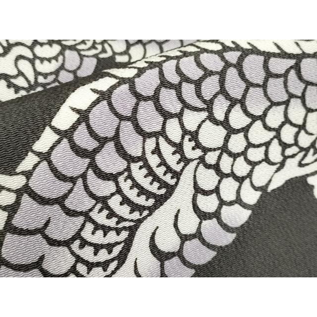 平和屋本店●極上　和染紅型　栗山紅型　栗山吉三郎　九寸名古屋帯　龍　黒緑色地　鬼しぼ縮緬　逸品　新品　CYAA4423s6 平和屋本店○極上 和染紅型 栗山紅型 栗山吉三郎 九寸名古屋帯 龍 鬼