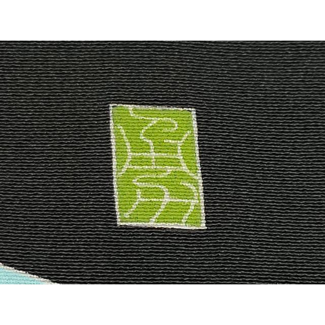 平和屋本店○極上 振袖 友禅 作家物 草花文 黒地 逸品 CYAA4481s6