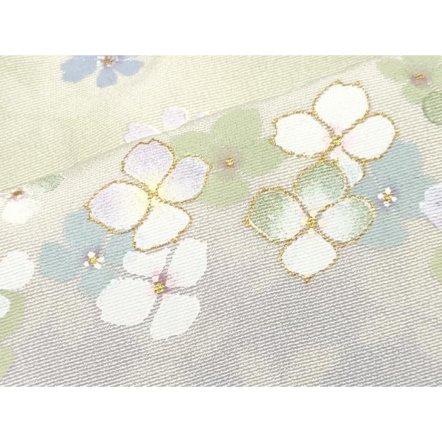 新品 湘南友禅内田芳光落款 正絹着物 ゆったりサイズ“彩を手に蔦”訪問着R+13 平和屋着物○極上 湘南友禅 内田芳光 訪問着 花煌路 暈し染め 金彩