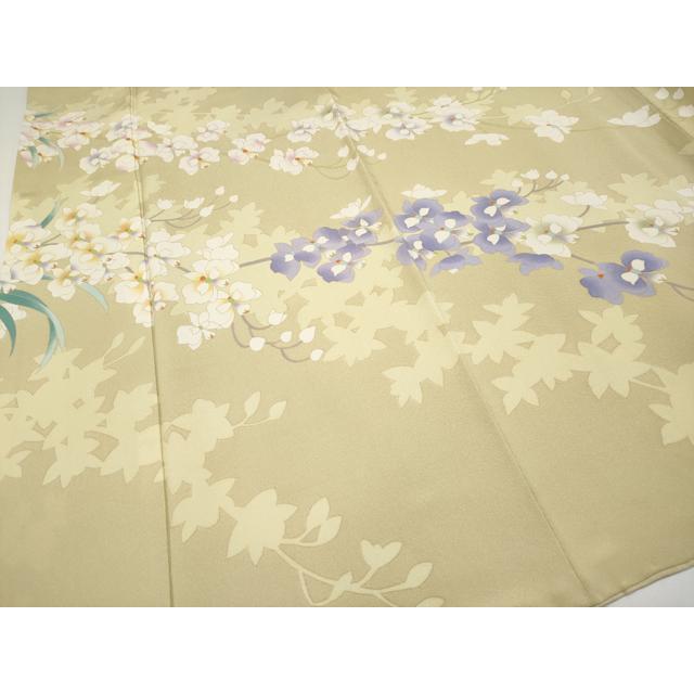 平和屋本店●極上　十日町友禅　女流作家　遠田藤舟　訪問着　胡蝶蘭　浅黄色地　逸品　CYAA4584s6_3