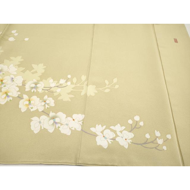 平和屋本店●極上　十日町友禅　女流作家　遠田藤舟　訪問着　胡蝶蘭　浅黄色地　逸品　CYAA4584s6_4