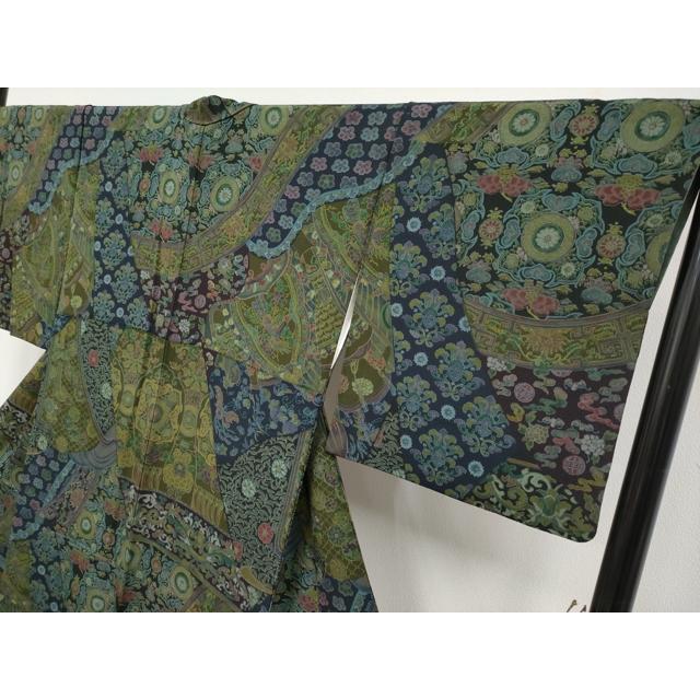 平和屋本店○極上 前田仁仙 仁仙更紗 小紋 鳳凰花唐草文 逸品