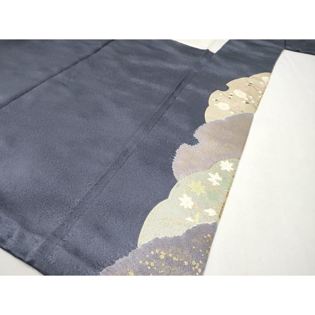 平和屋着物●極上　十日町 名門青柳高級ブランド　大喜百花　訪問着　駒刺繍　絞り　雪輪枝花文　金彩　褐色地　逸品　CYAA4713s6_9