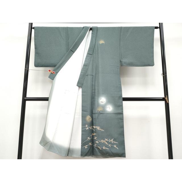 平和屋着物●極上　男性　訪問着　刺繍　動物シルエット　蛍暈し　金彩　仙斎茶色地　逸品　CYAA4759s6 平和屋着物○極上 男性 訪問着 刺繍 動物シルエット 蛍暈し 金彩 仙斎