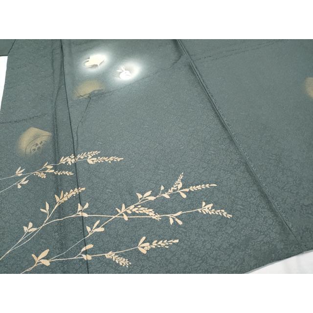 平和屋着物○極上 男性 訪問着 刺繍 動物シルエット 蛍暈し 金彩 仙斎