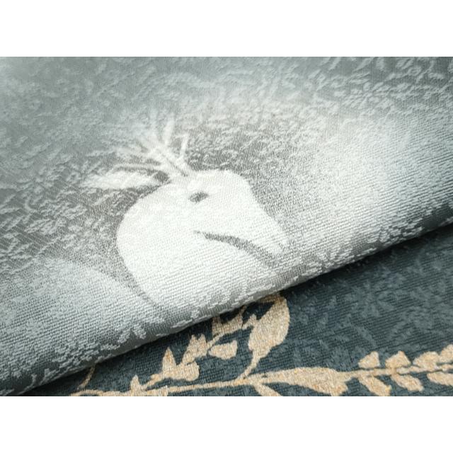 平和屋着物○極上 男性 訪問着 刺繍 動物シルエット 蛍暈し 金彩 仙斎