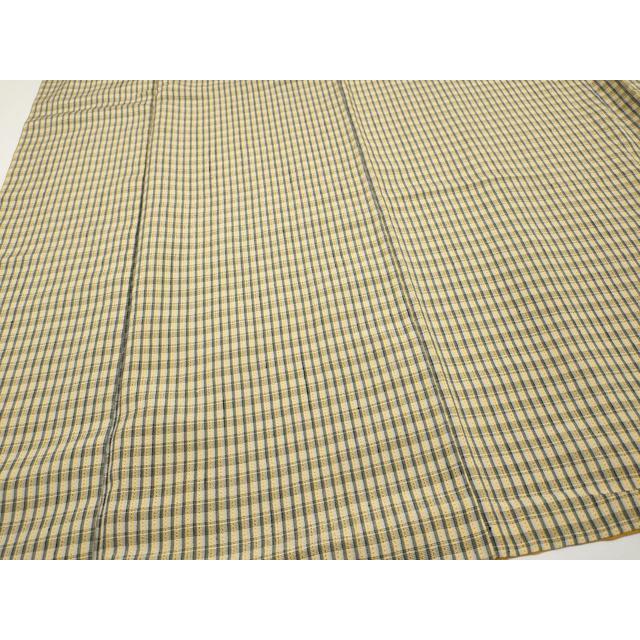 平和屋着物●極上　本塩沢　やまだ織　格子柄　平賀則子作　証紙付き　逸品　CYAA4804s6