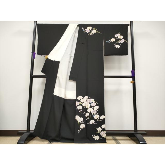 平和屋本店●極上　訪問着　胡蝶蘭　黒地　金彩　逸品　CYAA4826s6_1