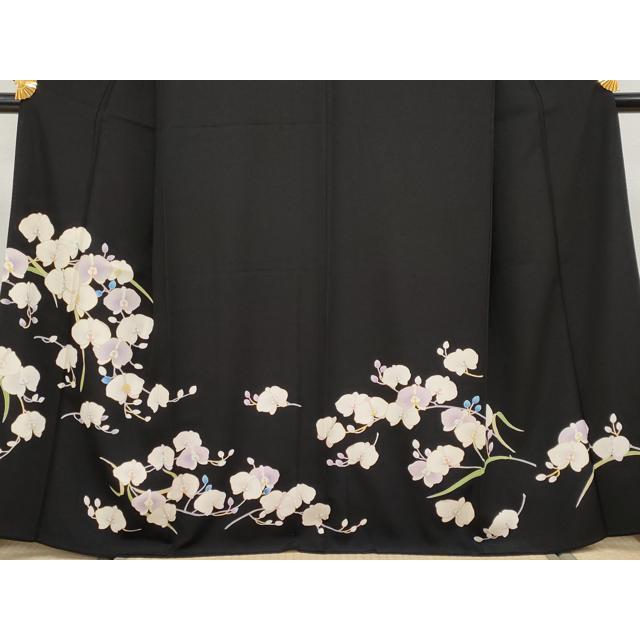 平和屋本店●極上　訪問着　胡蝶蘭　黒地　金彩　逸品　CYAA4826s6_3